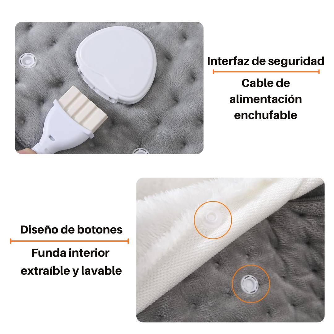 Calentador de Pies con 9 Niveles de Calor y Tejido Ultra Suave