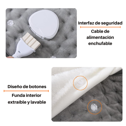 Calentador de Pies con 9 Niveles de Calor y Tejido Ultra Suave